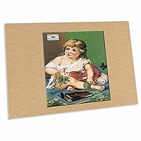 3dRose Little Girl Playing with a Doll and a Wallet of Money - Desk Pad Place Mats (dpd-170594-1)
