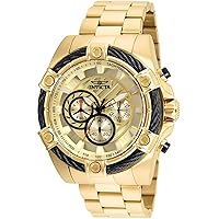 Invicta Men's 25515 Bolt 52mm Stainless Steel dial VD54 Quartz (One Size, Gold)