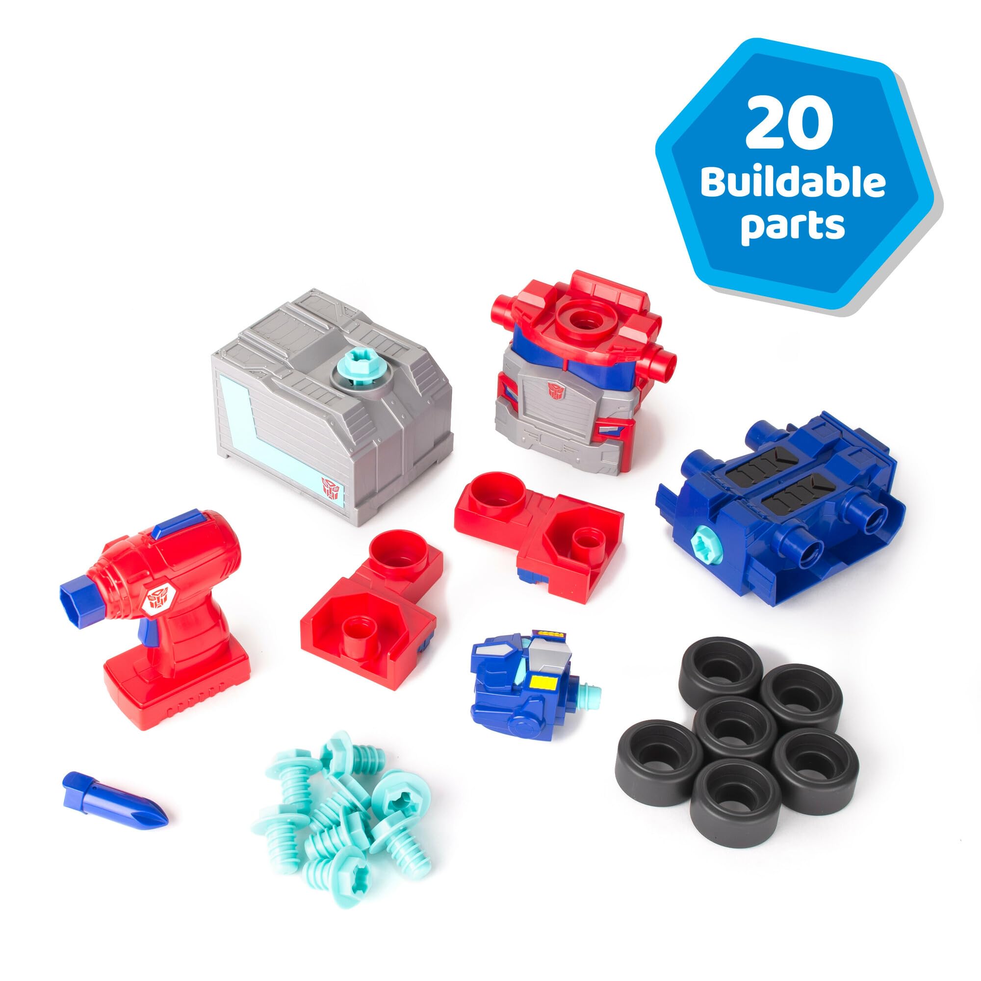 Build-A-Buddy Transformers Optimus Prime Building Toys - Take Apart Toys with Toy Drill and AA Batteries - Transformers Toys - STEM Toys Ages 18 Months and Up