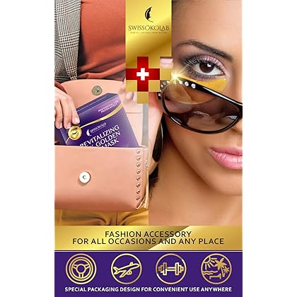 SWISSÖKOLAB Under Eye Patches For Puffy Eyes 24k Gold Eye Mask Dark Circles And Puffiness Collagen Eye Gel Pads Moisturizing & Reducing Wrinkles Anti-Aging Hyaluronic Acid (Revitalising)