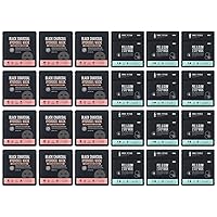 Soo'AE Black Charcoal Hydrogel Mask + Peel & Glow 2 Step Mask 12-Count of Each Mask (24-Count in Total)