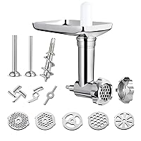 Metal Food Grinder Attachment for KitchenAid Stand Mixers Includes Sausage Stuffer Tubes,Durable Meat Grinder Food Processor Attachment for kitchenAid,with a Wealth of Accessories