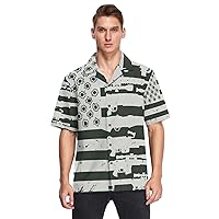 Men's Hawaiian Shirts Short Sleeve Holiday Button Down Beach Shirt for Men, S-3XL