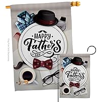 Breeze Decor Fancy Dad Day Garden House Flag - Set Family Father's Daddy Papa Grandpa Best Parent Sibling Relatives Grandparent - Decoration Banner Small Yard Gift Double-Sided Made in USA 28 X 40