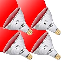 7Pandas LED Red Light Par38 Flood Light Bulbs,1200 Lumen for Porch True Color Full Glass Outdoor Waterproof LED Lights, E26 Base 90W Halogen Equivalent, Halloween, Christmas, Holiday Lighting, 4-Pack