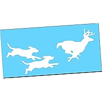 DOGS Chasing DEER * Vinyl Decal Sticker * Hunting Hounds BUCK Antlers Truck Deer