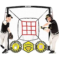 Baseball Net - 9 Strike Zone Pitching Net Hitting Net Batting Practice Net, Baseball Gifts for Kids Children Teens & Youth | Training Aids Equipment (Portable & Quick-Fold) 5x5ft
