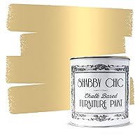 Shabby Chic Chalk Furniture Paint: Luxurious Metallic Paint, Craft Paint for Home Decor, DIY, Wood Cabinets - All-in-One Paints with Shiny Metallic Finish [Antique Gold] - (8.5 oz Covers 32 sf)