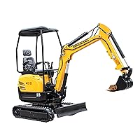 Crawler Excavator for Construction Works, Mini Excavators, Suitable for Farms, Roads, Parks, Orchards, Gardens, Digging Trenches, Fertilizing, Weeding(NOT Toy) HW-18W-yellow-shed