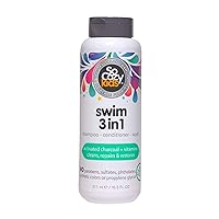 SoCozy Kids Swim 3-in-1 Shampoo, Conditioner & Body Wash - 3-in-1 Combo Pool Shampoo & Conditioner for Swimmers - Salt & Chlorine Removing Activated Charcoal