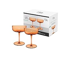 Villeroy & Boch - Like Apricot Champagne Coupe/Dessert Bowl Set of 2 pces, Coloured Glass Orange, Capacity 100 ml