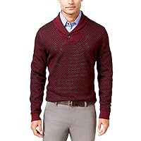 New Men's Geo Printed Shawl-Collar Pullover Long Sleeve Sweater BHFO