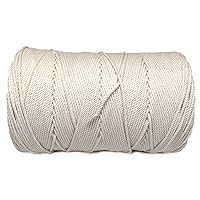 Ravenox Macrame Cord (6 mm x 100 Yards) | 100% Natural Cotton Macrame Rope | 3 Strand Twisted Cotton Cordage for Handmade Plant Hanger Wall Hanging Craft Making