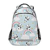 ALAZA Cute Panda With Dot Rainbow Cloud & Star Backpack Purse for Women Men Personalized Laptop Notebook Tablet School Bag Stylish Casual Daypack, 13 14 15.6 inch