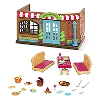 Li’l Woodzeez – Pass-The-Pasta Restaurant – Dollhouse Playset with Furnitures & Accessories – Pretend Play Toy for Kids Age 3+