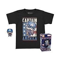 Funko Pop! Pocket Pop and Tee: Marvel - Captain America, Kids Large