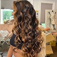 Wig Blonde HD Transparent Lace Front Wig 13x4 Body Wave Frontal Wig Colored Ombre Human Hair Wigs 1B/30 Highlight Brazilian Virgin Hair Glueless Wig For Black Women 150 Density 20Inch
