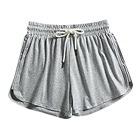 Women's Athletic Shorts Elastic Drawstring Running Shorts Pocket Sporty Quick-Dry Short Gym Lightweight Breathable Shorts