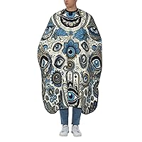 55x66 Inch Salon Cape With Snap Closure Blue-Turkish-Eyes-Hand Adult Hair Cutting Cape Barber Cape