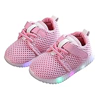 Children's Sneakers Gradient LED Light Shoes Daddy Shoes Lace Up Soft Soles Girls Light up Shoes