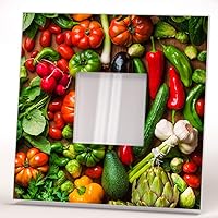 Diet Vegetarian Healthy Food Art Wall Framed Mirror Printed Fresh Raw Vegetables Ingredient Kitchen Cook Design Home Decor Gift