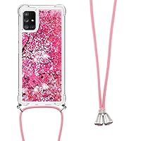 IVY Galaxy A71 5G Fashion Quicksand with Reinforced Corner and Drop Protection and Liquid Flow Design for Samsung Galaxy A71 5G Case - Plum Blossom