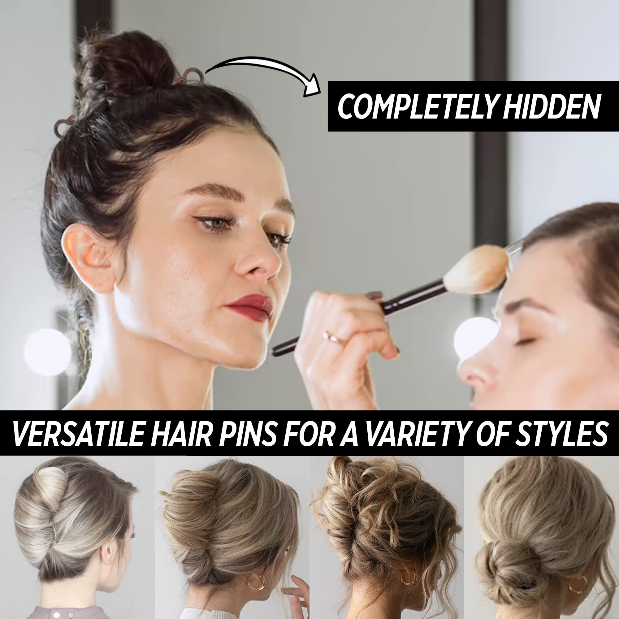 Good Hair Days Hair Pins - Plastic, U-shaped Magic Grip Hairpins, Strong Durable Pins For Fine, Thick & Long Hair, Hair Styling Accessories, Set of 10 (Black)