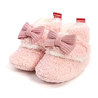 Timatego Newborn Baby Boys Girls Cozy Fleece Booties with Grippers Stay On Slipper Socks Infant Toddler Crib Winter Shoes for Boys Girls