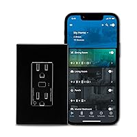 Wi-Fi Smart Receptacle, Works with Hey Google and Alexa, Black