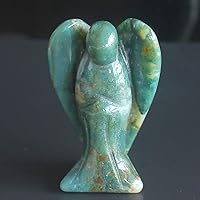 2'' Hand Carved Gemstone Crystal Angel Figurine Carving (Indian Agate)