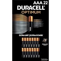 Optimum AAA Batteries, 22 Count Pack Triple A Battery with Long-lasting Power, Resealable Package for Storage, All-Purpose Alkaline AAA Battery for Household and Office Devices