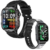 Military Smart Watches for Men, Big Screen Rugged Tactical Smartwatch, Waterproof Outdoor Smart Watch with Heart Rater/SpO2/Sleep Monitor Tracker for Android iOS