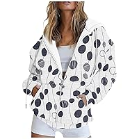 Zip Up Hoodies for Women Trendy Y2k Hooded Sweatshirts Drawstring Casual Long Sleeve Oversized Drawstring Jacket Coat