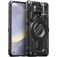 VRS DESIGN Terra Guard Ultimate [Magnetic] Phone Case for Samsung Galaxy S24, Premium Sturdy Fully Covered [Camera Lens Protection Cover] [Kickstand] Compatible with Magsafe (2024/Matte Black)
