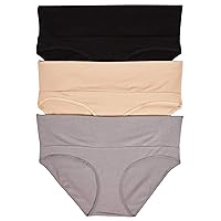 Motherhood Maternity – 3 Pack Maternity Panties – Foldover and Bikini Style Underwear for Pregnancy – Sizes Small to 3X