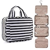 BAGSMART Toiletry Bag Travel Bag with Hanging Hook, Water-resistant Makeup Cosmetic Bag Travel Organizer for Accessories, Shampoo, Full Sized Container, Toiletries