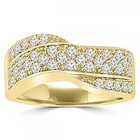 1.25 ct Ladies Round Cut Diamond Anniversary Ring in 14 kt Yellow Gold