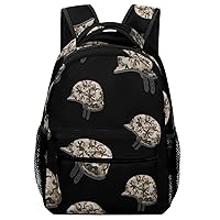 Military Camouflage Helmet Travel Laptop Backpack Casual Daypack with Mesh Side Pockets for Book Shopping Work