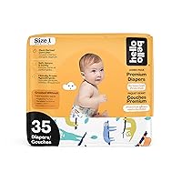 Hello Bello Premium Baby Diapers Size 1 I 35 Count of Disposeable, Extra-Absorbent, Hypoallergenic, and Eco-Friendly Baby Diapers with Snug and Comfort Fit I Sleepy Sloths