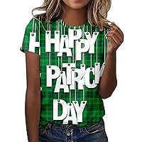 St Pattys Day T Shirts Womens Shamrock Ireland Irish Tee Tops Soft Vacation Green Paddy's Day Tunic Top Tshirts