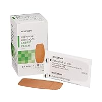 McKesson Adhesive Bandages, Sterile, Fabric Patch, 2 in x 4 in (50 Count (Pack of 1))