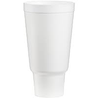 Dart 44AJ32 44 oz. Insulated Foam Cup, PET, White (Pack of 300)