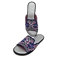 Newest Traditional Purple Embroidery Ethnic Sandals Women Flip Flop Sandals For Women By MODOEDEN