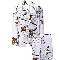 Men Collar Edge White Camouflage Dress Suits (Jacket+Vest+Pants+Tie/Bowtie)