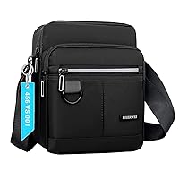 Small Men's Waterproof Messenger Bag - Ideal Crossbody Sling Purse Handbag for Work and School - Casual Black Shoulder Bag
