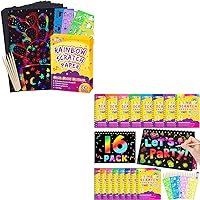 pigipigi Scratch Art-Craft Notebook: Rainbow Scratch Party Favor Kid Paper Craft Project Art Supply for Girls Boys Age 3 4 5 6 7 8 9 10 11 Years Old Toy Christmas Birthday Gift Activity Kit