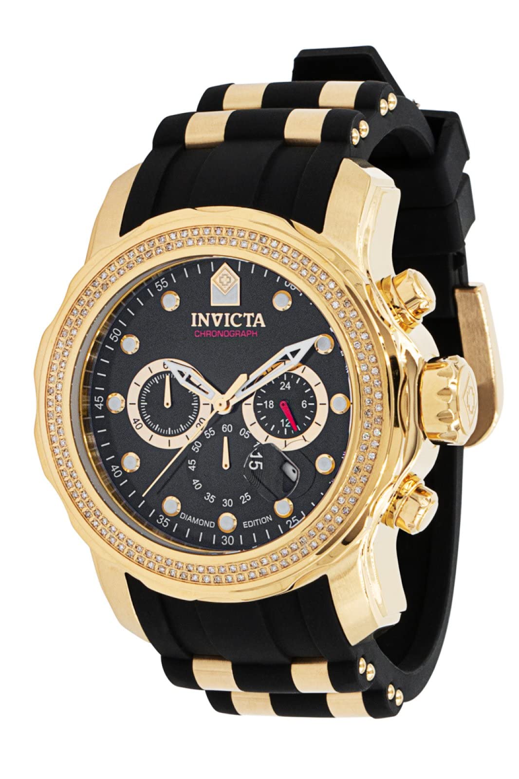 Invicta Men's Pro Diver 48mm Stainless Steel, Silicone Quartz Watch, Gold (Model: 37992)