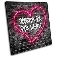 Where is the Love Rap Lyrics Musical 90x90cm SINGLE Canvas Art Print Box Framed Picture Wall Hanging - Hand Made In The UK - Framed And Ready To Hang 0021-0229(00B)-SG11-LO-D