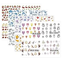 KADS 19pcs/Set Cute Owls&Dolphins Design Transfer Nail Art Stickers Water Nail Art Decals for Nail Decoration Tools