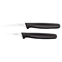 Mercer Culinary Thai Fruit Carving Knife Set, 2 Inch & 2.5 Inch, Black Handles
